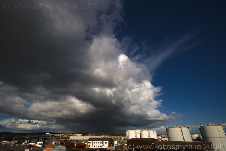 Rain over Lough Atalia, Galway city.